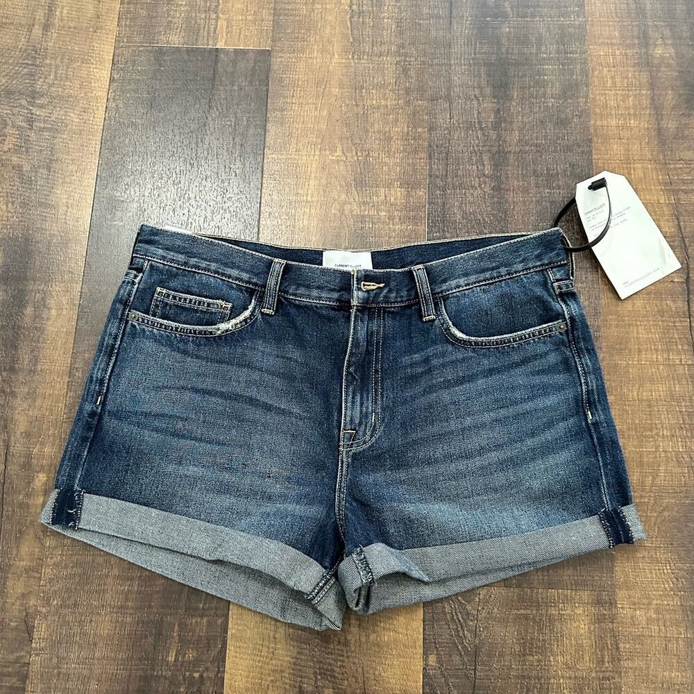 NWT Current Elliott The Boyfriend Rolled Denim Shorts Size 31